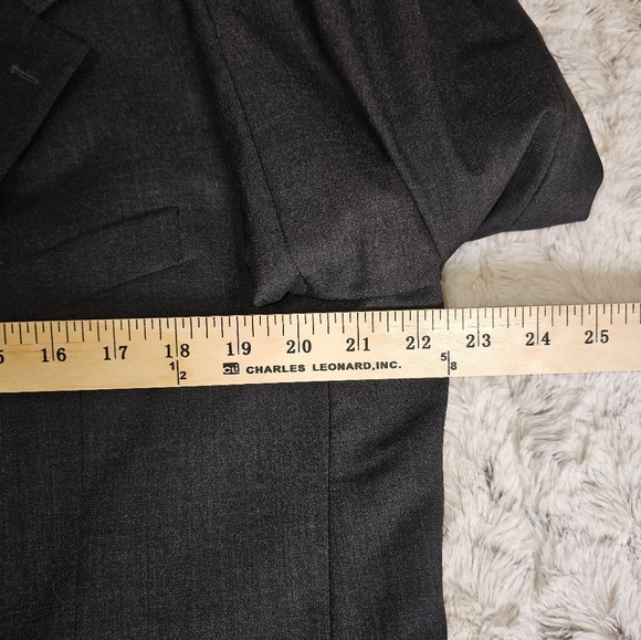 New Wool Single Breasted Men's Sport Coat Jacket Blazer Stafford 43 L Charcoal - Picture 5 of 11